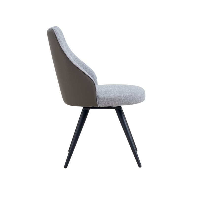 Серые обитые поворотные столовые стулья