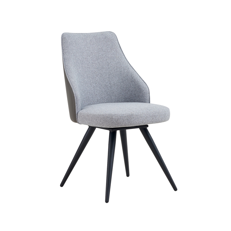 Серые обитые поворотные столовые стулья