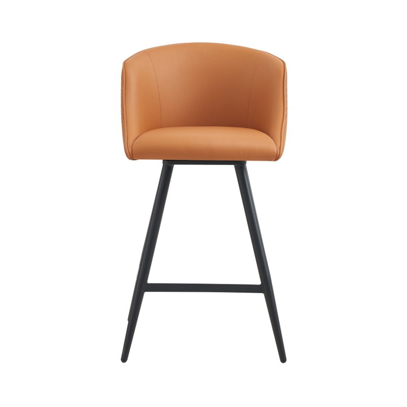 Taburetes giratorios tapizados naranja