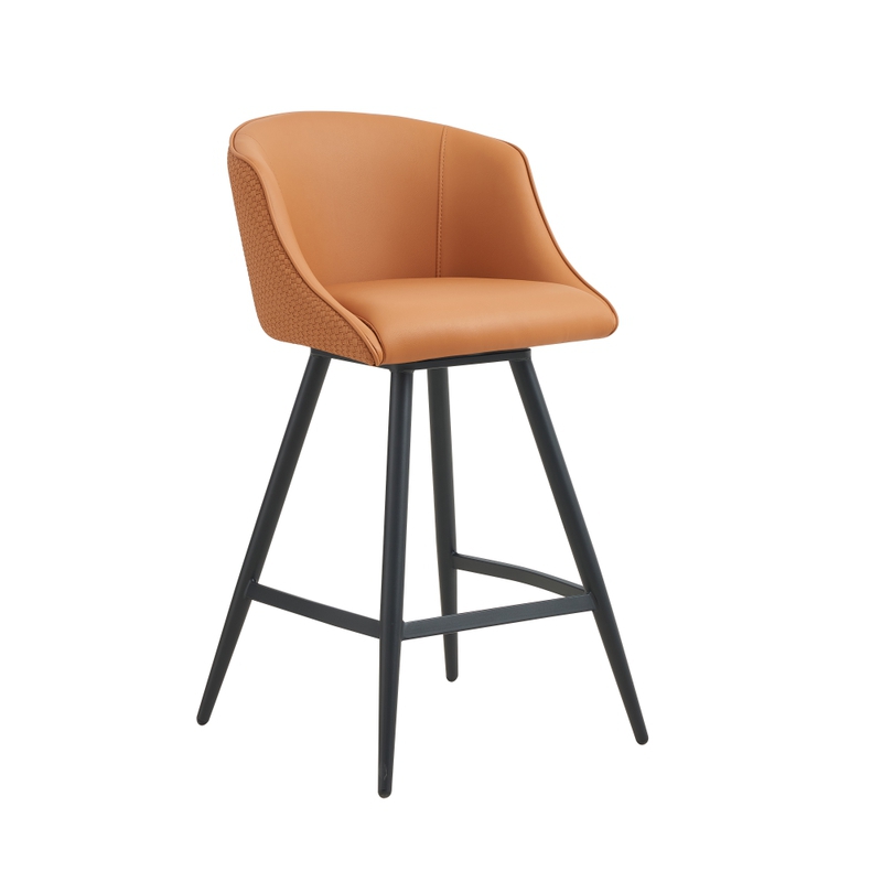 Taburetes giratorios tapizados naranja