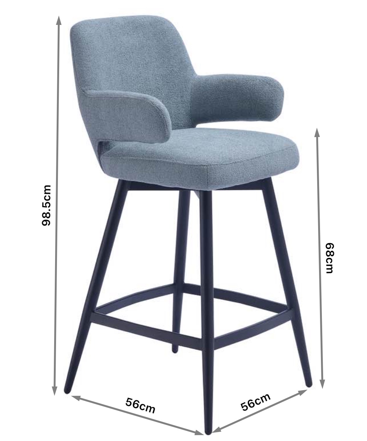 Modern Fabric Bar High Chairs with Arms