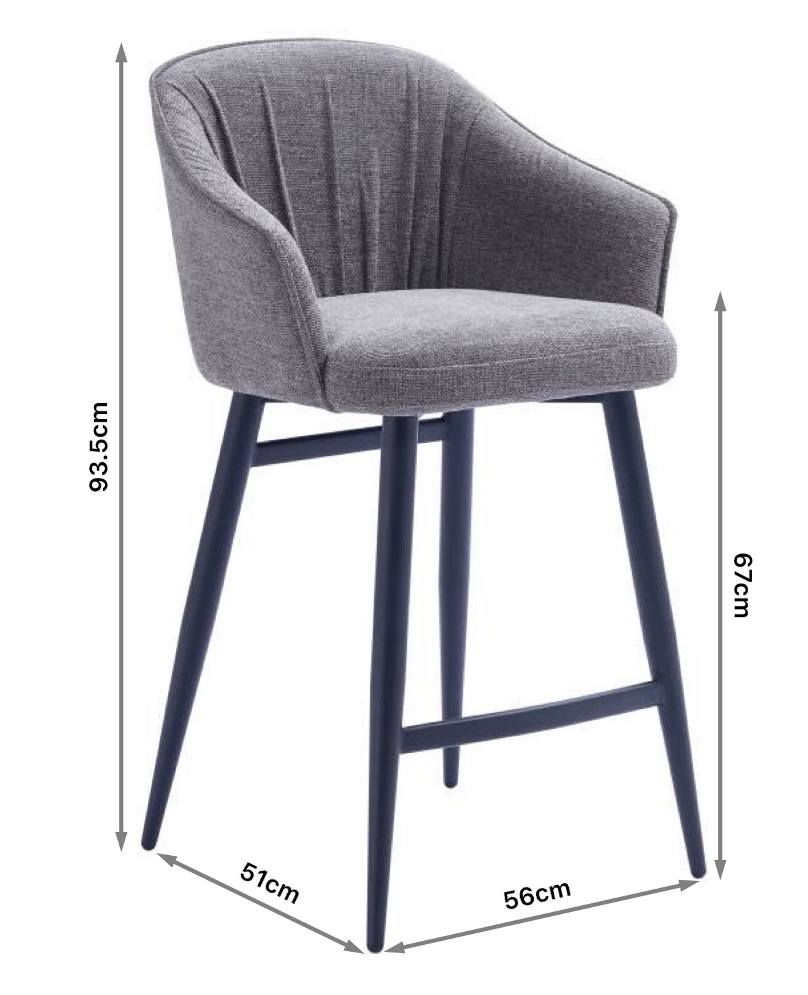 Fabric Bar Stools with Backs and Armrests
