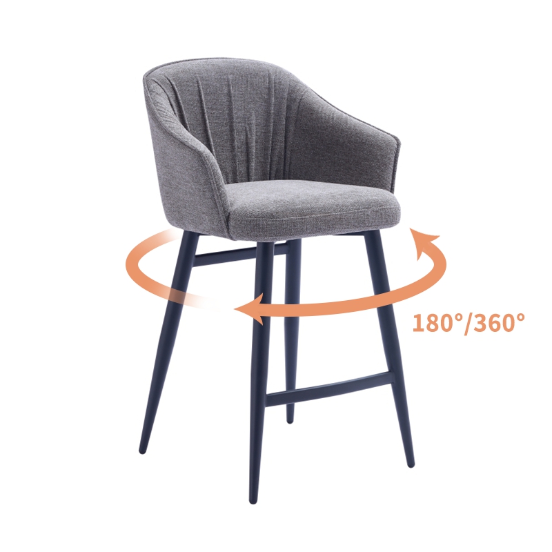 Fabric Bar Stools with Backs and Armrests