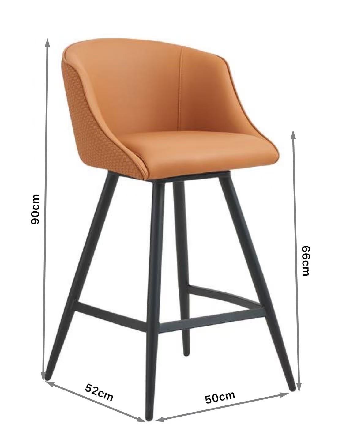 Taburetes giratorios tapizados naranja