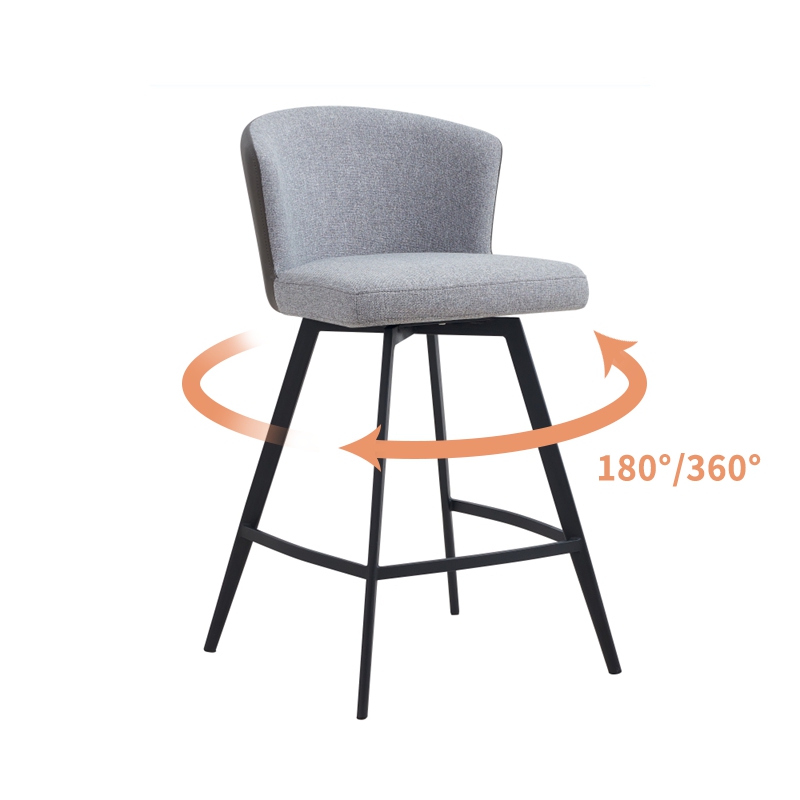 Taburetes giratorios de marco de acero con espaldas