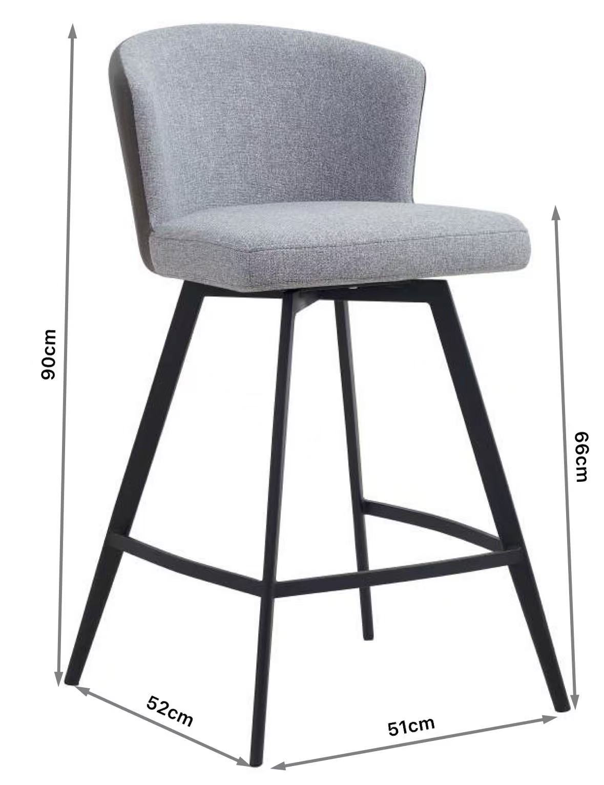 Taburetes giratorios de marco de acero con espaldas