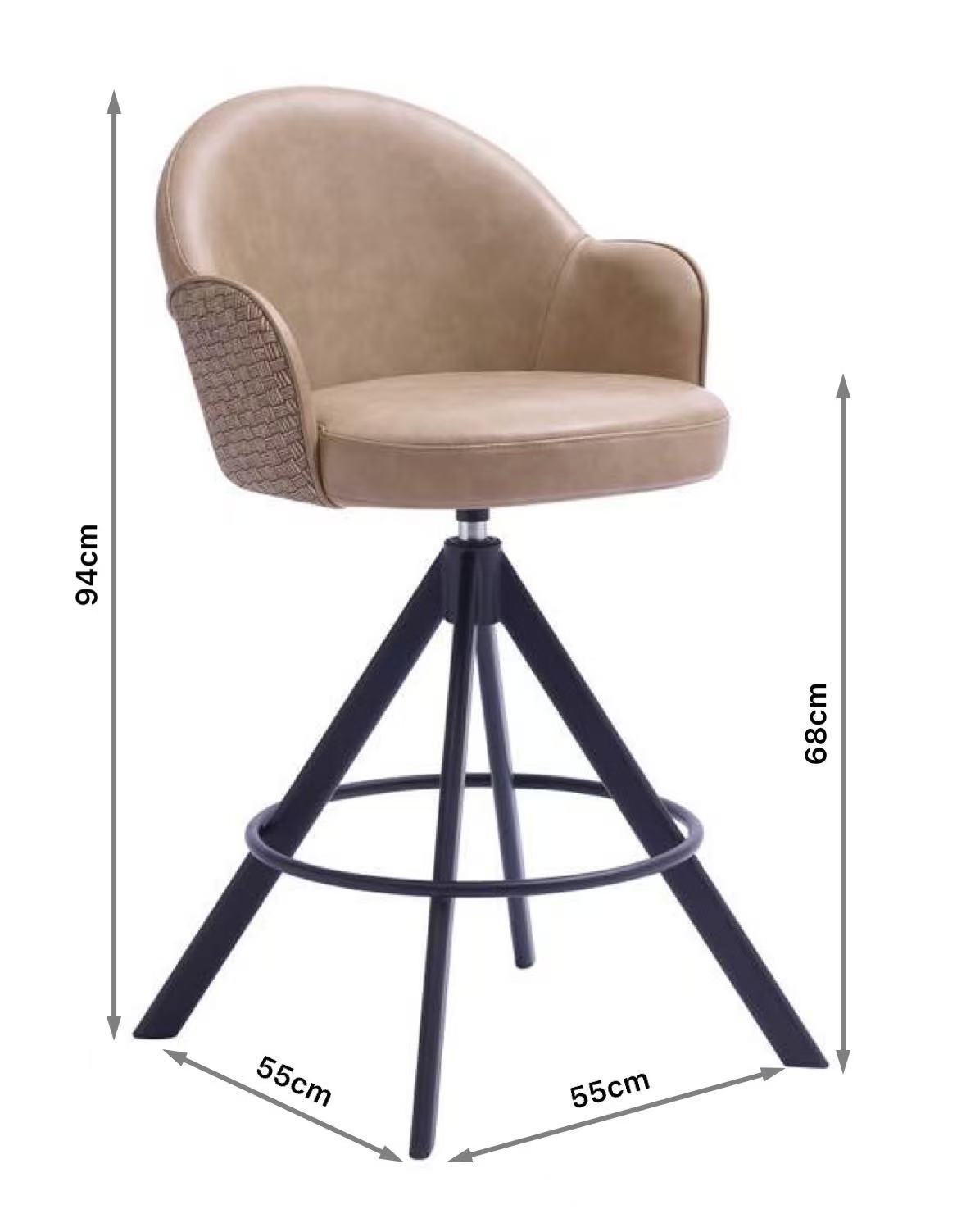 Silla alta giratoria para mesa de barra