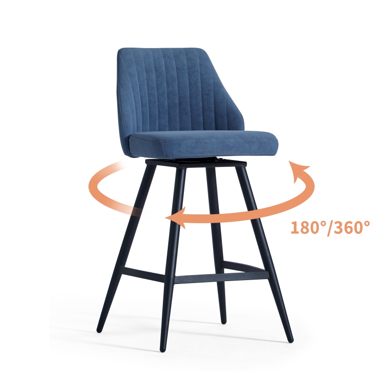 Taburete giratorio de la isla del mostrador de la cocina con la espalda