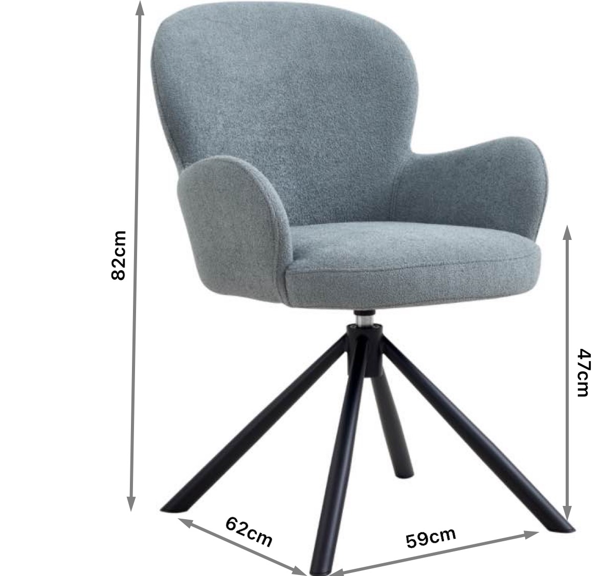 Sillas de comedor giratorias modernas cubierta de tela