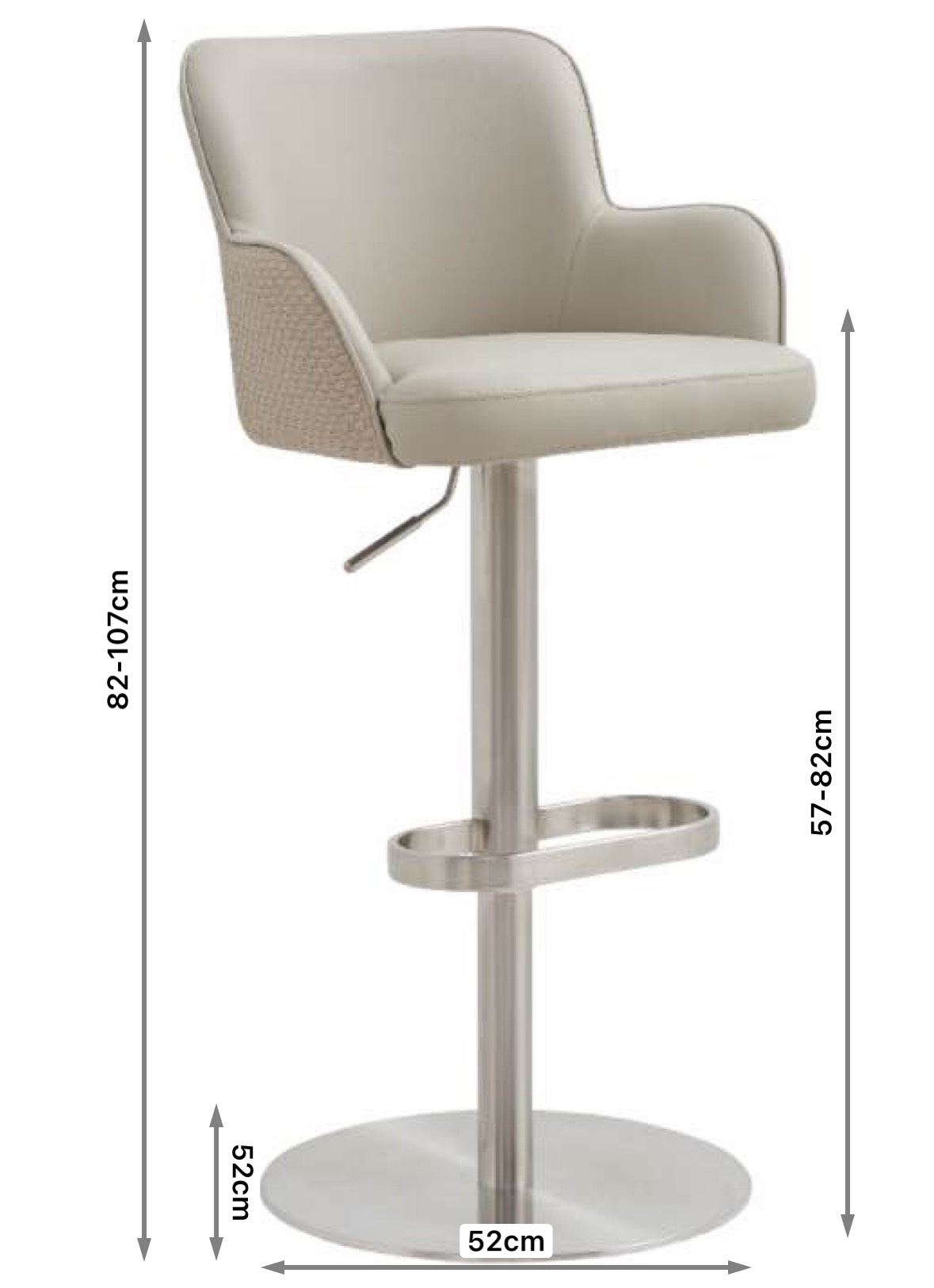 Поворотный регулируемый высотой бар стул с подножкой