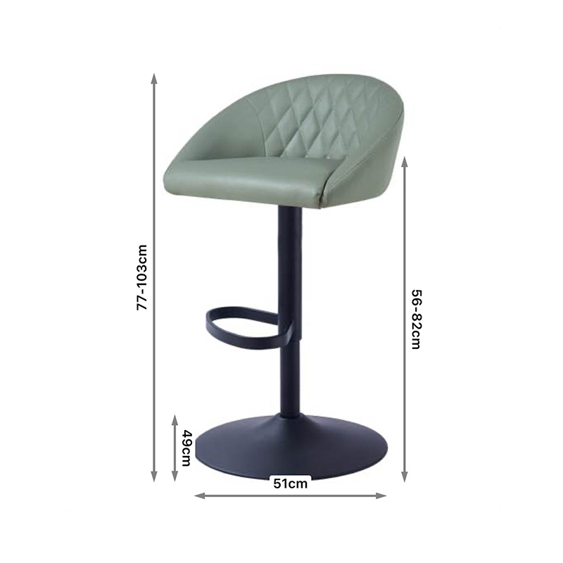Height Adjustable Green Counter Stools
