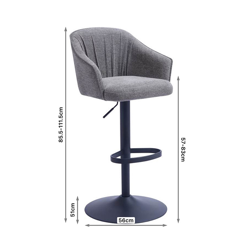 Fabric Counter Stools with Metal Base