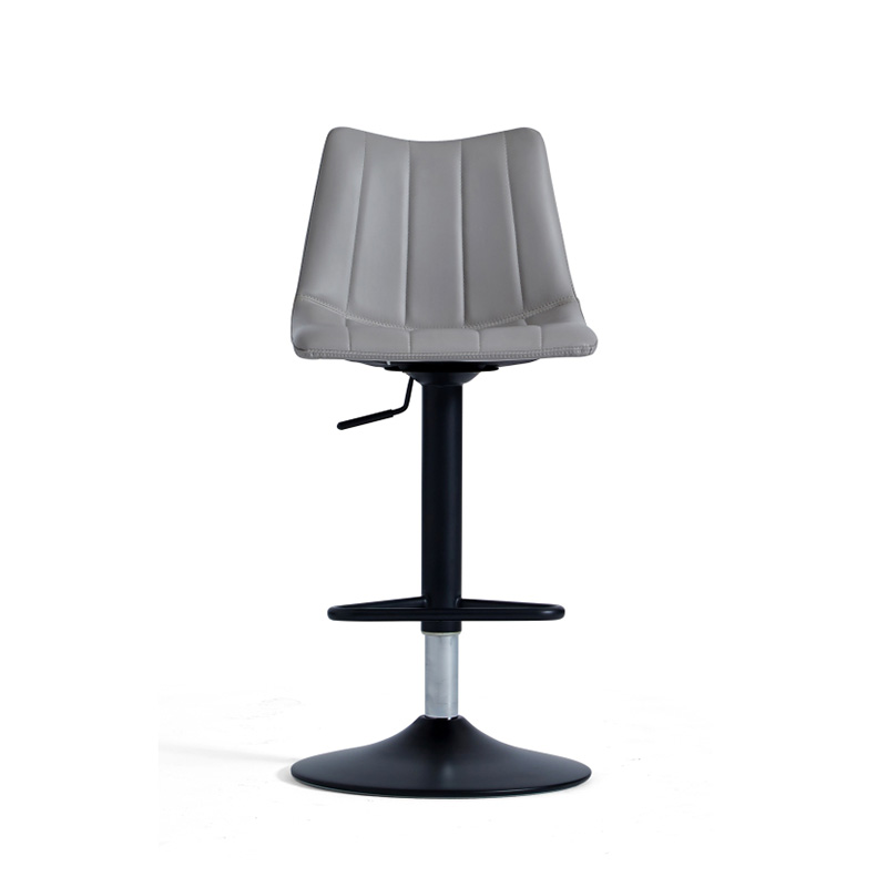 Grey Bar Chairs with Back and Footrest