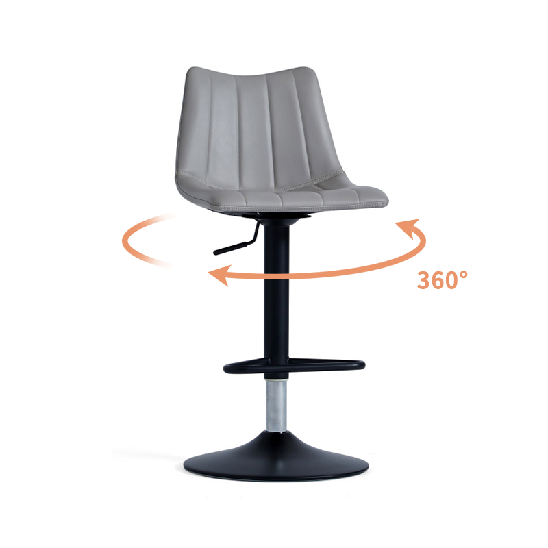 Grey Bar Chairs with Back and Footrest
