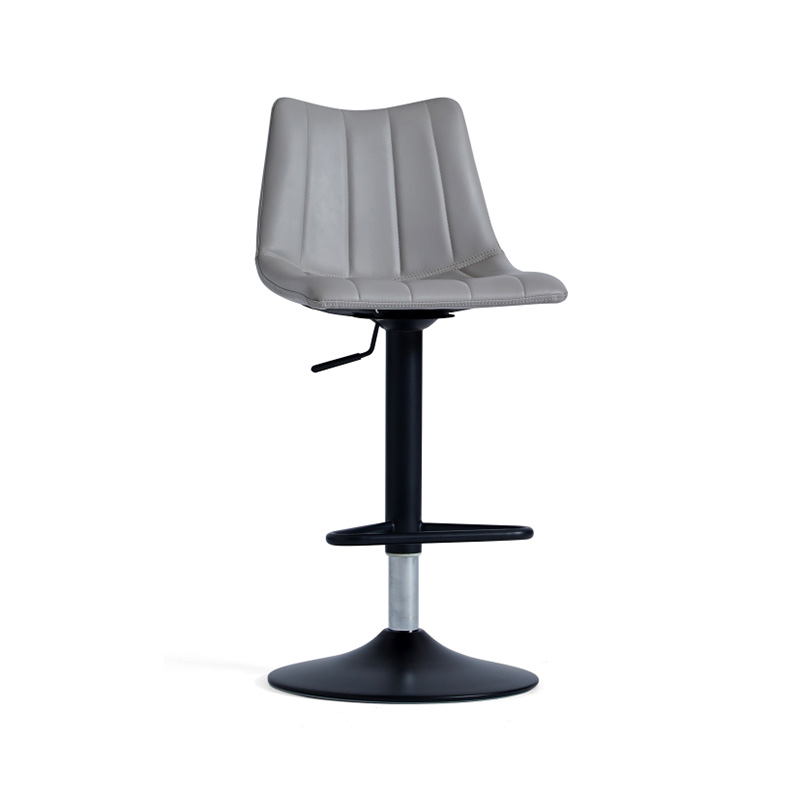 Grey Bar Chairs with Back and Footrest