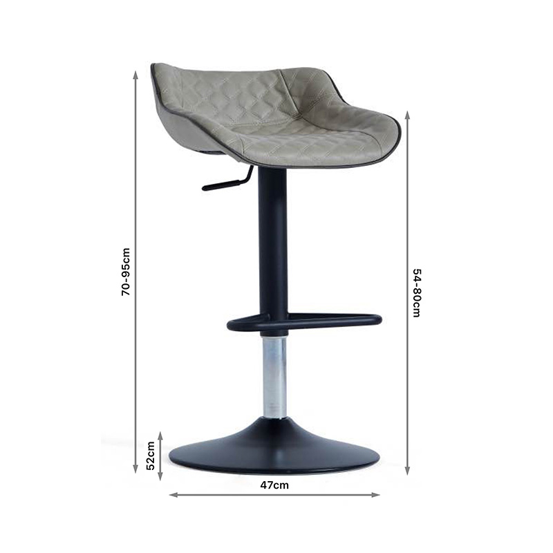 Grey Counter Stools with Black Footrest
