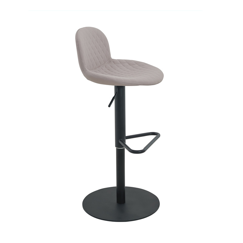 Stylish Light Gray Swivel Stool with Back